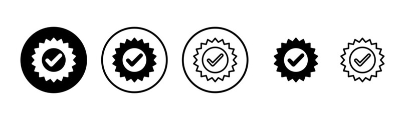 Approved icon logo design. Certified Medal Icon