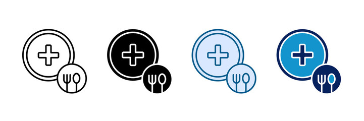 Fototapeta premium Healthy Nutrition Icon Set Multiple Style Collection