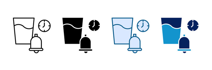 Hydration Reminder Icon Set Multiple Style Collection