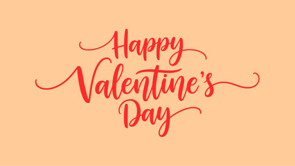 Charming red script typography celebrating 'Happy Valentine's Day' against a warm backdrop, perfect for romantic greetings and loving messages