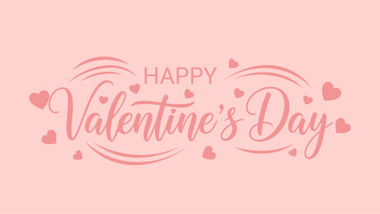 Beautifully scripted "Happy Valentine's Day" message art with charming heart accents on a delicate pastel backdrop, ideal for expressing affection and love