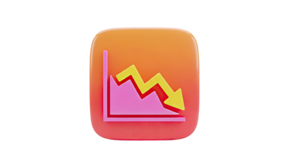 3D Downward Trend Chart Icon