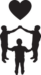 Family unity with heart Vector, illustration