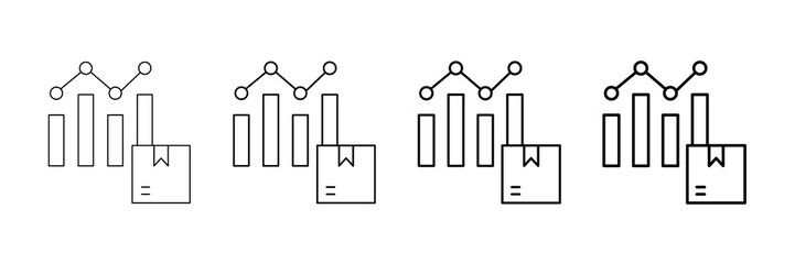 Inventory Chart Icons Vector Set In Different Stroke Line Style
