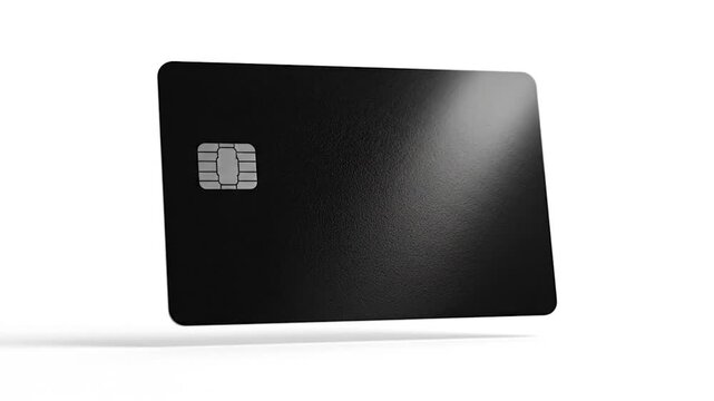 black credit card with chip bank card payment method.
