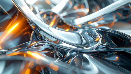 Liquid Metallic Abstraction: An ethereal display of molten metal with intricate textures and a captivating interplay of light and shadow, the image exudes an air of both strength and fluidity.