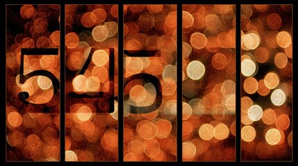 Creative Display of Glowing Lights Featuring the Numbers 545 Arranged in a Modern Style Suitable for Various Artistic Settings