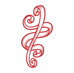 Obraz premium red swirly decorative design element for graphic resources