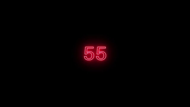 Circle countdown timer animation from 100 to 0 second animation on black background with alpha channel, 