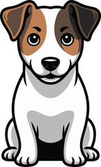 Fototapeta premium Cute cartoon a illustrator vector Jack Russell Terrier