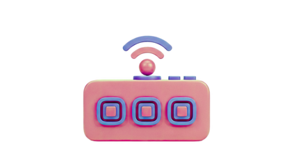 3D Icon of a Pink and Purple Wireless Router or Speaker