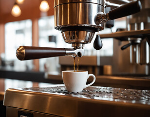Vintage manual coffee grinder and coffee beans on rustic wooden table