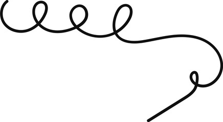 Minimalist curly black line art