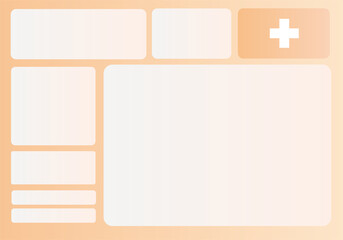 Orange minimalist healthcare background with plus icon for medical or wellness services and branding