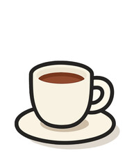 White Coffee Cup Illustration.