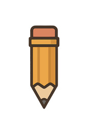 Yellow Pencil Icon Illustration.