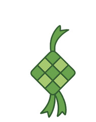 Ketupat Rice Cake Illustration.