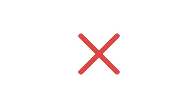 4K Footage Single Transparent Icon Animation Rounded Failed Checking 4