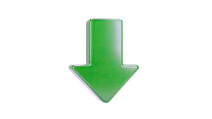 3D Green Down Arrow