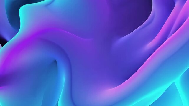 Blue purple fluid morphing organic shapes, seamless undulating loop 4K