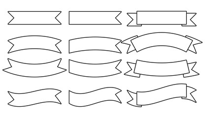 タイトル装飾用のシンプルで使いやすいリボン見出し・ラベルセット