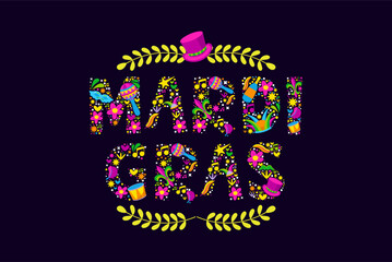 mardigras with ornament for banner and poster