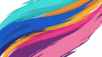 Vibrant Abstract Brush Strokes in a Dynamic Swirl of Rainbow Colors Creating a Lively and Energetic Artistic Design