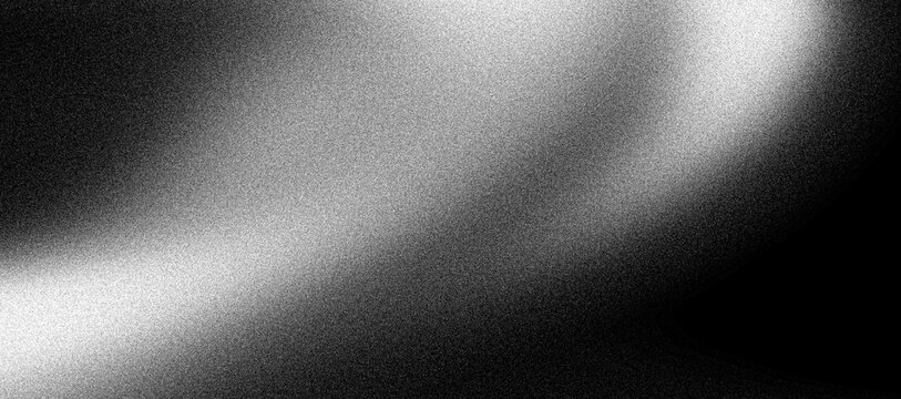 Black noisy background, grainy gradient dark monochrome abstract banner poster header backdrop design