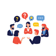 A group of people are having a discussion.