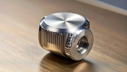 Precision Engineering Component: A detailed macro shot of a meticulously crafted, metallic engineering component, showcasing its intricate design and robust construction.