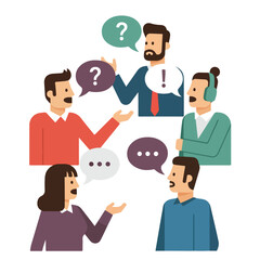 A group of people are having a discussion.