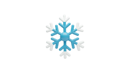 3D Blue and White Snowflake Icon