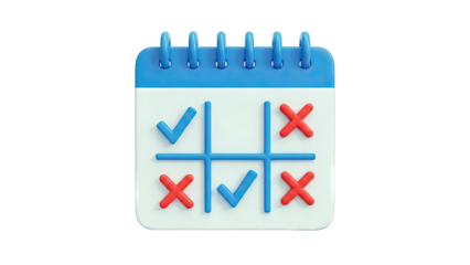 3D Calendar with Tic-Tac-Toe Grid