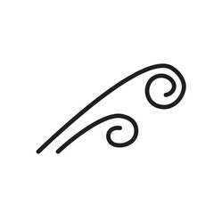 Wind with Swirls Doodle Element