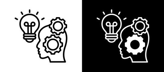 Critical Thinking whiteblack icon