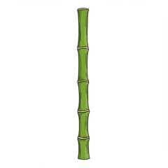 Fototapeta premium Single Green Bamboo Stalk Illustration on White Background Perfect for Graphic Projects