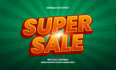 Super sale editable sale text effect for black friday, year end sale