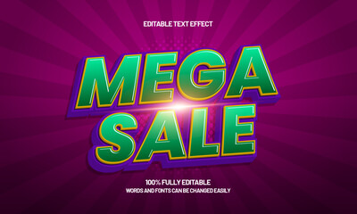Mega sale editable sale text effect for black friday, year end sale