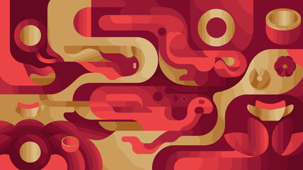 Abstract design illustration featuring a vibrant fusion of color, creating a visually dynamic composition.