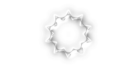 White wavy circular shape with pointed edges on a clean background.