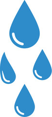 Simple Flat Design Blue Water Drop Icon Sign Shape Element