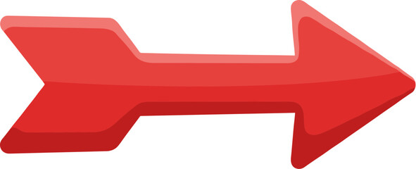 Isometric Glossy Red Arrow Direction Pointer Navigation Element