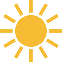 Flat Simple Sunlight Ray Icon with Circle Shape for Summer Element
