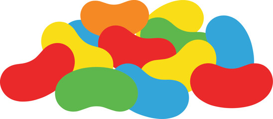 Simple Flat Design Colorful Jelly Bean Candy Pile Illustration Background