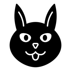 Head black kitten. Isolated on white