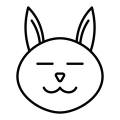 Smile cat emoticon. Outline style