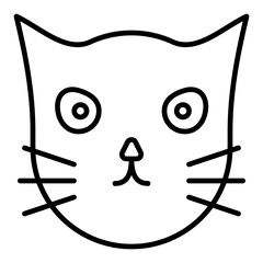 Head kitten emoticon. Outline icon style