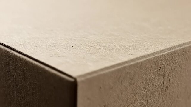 Close-up of a textured brown cardboard box edge