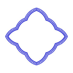 Rhombus ornate frame, Geometric decorative border frame isolated vector illustration