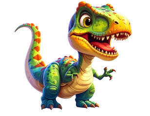 Fototapeta premium Cartoon T-Rex Character with Expressive Face